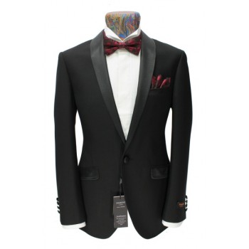 Prince Edward - Mens Black 1-Button Slim Fit Dinner Suit TUXEDO - HIRE from just £15.99 (with full refundable deposit) 